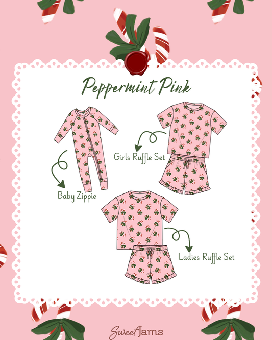 PREORDER | Peppermint Pink Women's Ruffle Short Set